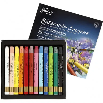 Gallery Watercolour, assorted colours, L: 9.3 cm, 12 pcs/1 pack.