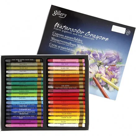 Gallery Watercolour, assorted colours, L: 9.3 cm, 36 pcs/1 pack.