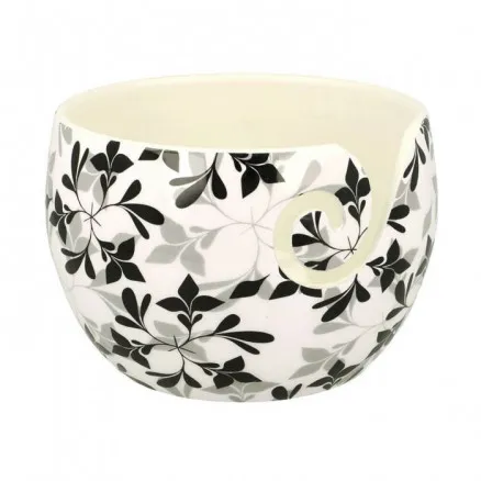 Scheepjes Yarn Bowl Black Leaf Ø14