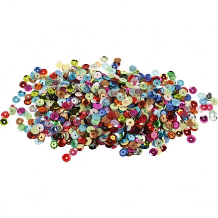 Sequins, diam. 6 mm, round, 100g