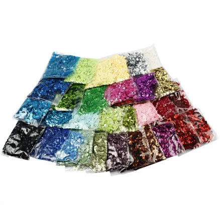 Sequins, size 6 mm, 25 g/ 32 pk.