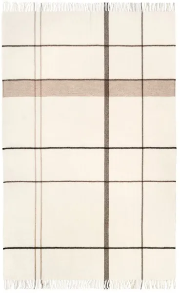 KRISTINA DAM STUDIO Gradient Throw plaid - beige alpaca and wool (240x140)