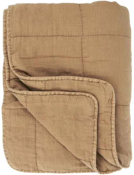IB LAURSEN quilt - cognac cotton (180x130)