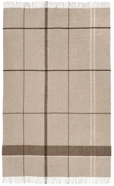 KRISTINA DAM STUDIO Gradient Throw plaid - brown alpaca and wool (240x140)