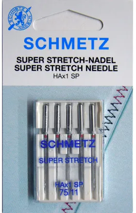 Schmetz Sewing Machine Needles Super Stretch HAx1SP Size 75 - 5 pcs