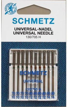 Schmetz Sewing Machine Needles Universal 130/705H Size 70 - 10 pcs